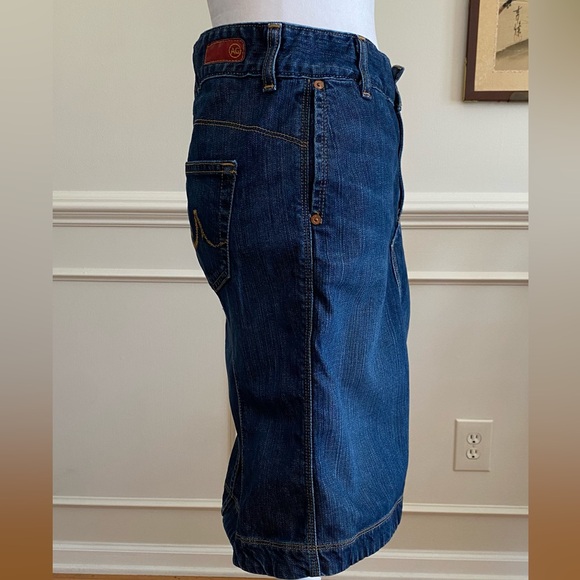AG Adriano Goldschmied Demure Denim Pencil Skirt Front Slit Pockets size 29 - Picture 2 of 16